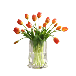 Diseño Realista, Tacto Real, 5 Piezas/Juego, Ramo de Tulipanes Artificiales Hidratantes, Flores de Seda y Plástico, Día de la Madre, Boda, Pascua - Product Image 2