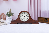 Horloge de cheminée vintage classique française pour table ou bureau, en bois massif, avec chiffres romains, style antique