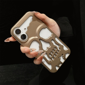 Fundas para Teléfono Móvil con Diseño de Calavera Hueca para iPhone 17 Pro Max, Cubierta Protectora con Electrochapado para Samsung S24 Ultra - Product Image 3
