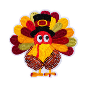 Appliques brodées de feuilles d'érable et de citrouilles de la série Récolte d'automne, avec paillettes brillantes, pour vêtements DIY de Thanksgiving - Product Image 5
