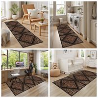 Leopard Runner Rug Non Slip Cheetah Print Hallway Runner Farmhouse Washable Western Country Carpet for Bedroom Bed Side Entryway