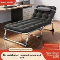 Lit simple multifonctionnel portable et pliable de grande taille avec matelas souple pour adultes