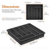 Plateau à ustensiles couvert Organisateur en PP avec couvercle pour rangement des couverts en plastique Boîtes et bacs de rangement de qualité supérieure