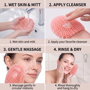 Guantes Exfoliantes de Panal de Abeja para Ducha, Guante de Baño Limpiador Corporal Transpirable e Inodoro, Herramienta para el Cuidado de la Piel, Multicolor - Product Image 4