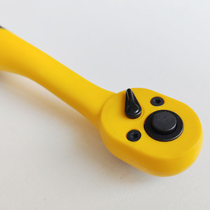 Lixin 1/4 Inch Vanadium Alloy Steel Ratchet Wrench 72 Tooth Curved Shank Yellow Black Auto Repair Tool - Product Image 2