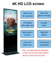 Écran tactile numérique LCD de 49 pouces, écran totem, écran ultra fin, écran sur pied, moniteur, lecteur publicitaire LCD