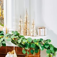 Décoration de table d'arbre de Noël en verre à LED changeant de couleur au mercure écologique