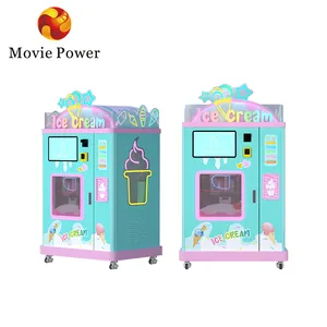 Ice Cream Vending Machine Frozen Soft Icecream Smart Automatic Robot Maker Coin Operated Ice Cream Vending Machine