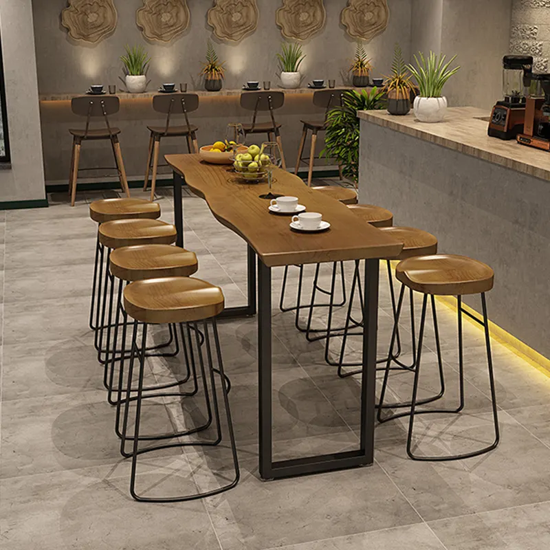 Fabricação Design Moderno Mesa De Jantar Cadeiras De Tamborete De Madeira Restaurante Set Bar Móveis