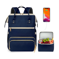Mochila de almuerzo personalizada con compartimento térmico extraíble de gran capacidad, multifuncional, para fabricantes de bolsas de pañales y almacenamiento de leche materna