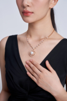 Collier pendentif en or massif 18 carats UM Jewelry, perle d'eau de mer naturelle certifiée NGTC de 13 mm, diamant, fiançailles, mariage, anniversaire