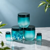 Flacon vide de luxe en verre mat de 250 ml pour médicaments et gélules, récipient en verre à large ouverture en forme de bol pour vitamines et compléments alimentaires