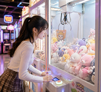 Machine à griffes minimaliste haut de gamme avec LED, attrape-poupées d'arcade, grue à monnayeur pour jouets, machine mobile pour centres commerciaux de luxe