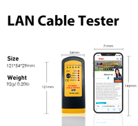 Probador de Cables de Red LAN VA6811 UTP STP BNC Coaxial para Detección de Cortocircuitos Abiertos, Conexiones Malhechas y Pares Divididos, Alcance de 200m, IP65