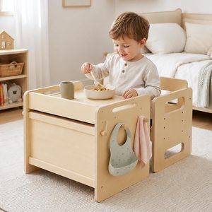 Mesa de juegos multifuncional para niños con caja de almacenamiento, mesa redonda pequeña, mesa de juguetes, mesa de actividades para niños, infantil - Product Image 1