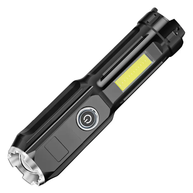 Cheap USB Rechargeable Mini Portable Flash Light Led magnet zoom plastic flashlight