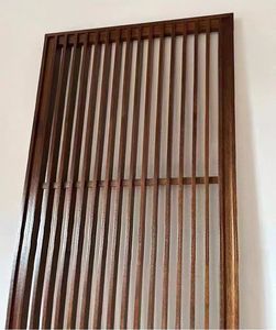 Vách ngăn phòng khách kiểu Trung Hoa bằng gỗ đặc, thanh chắn đứng dạng lưới - Product Image 2