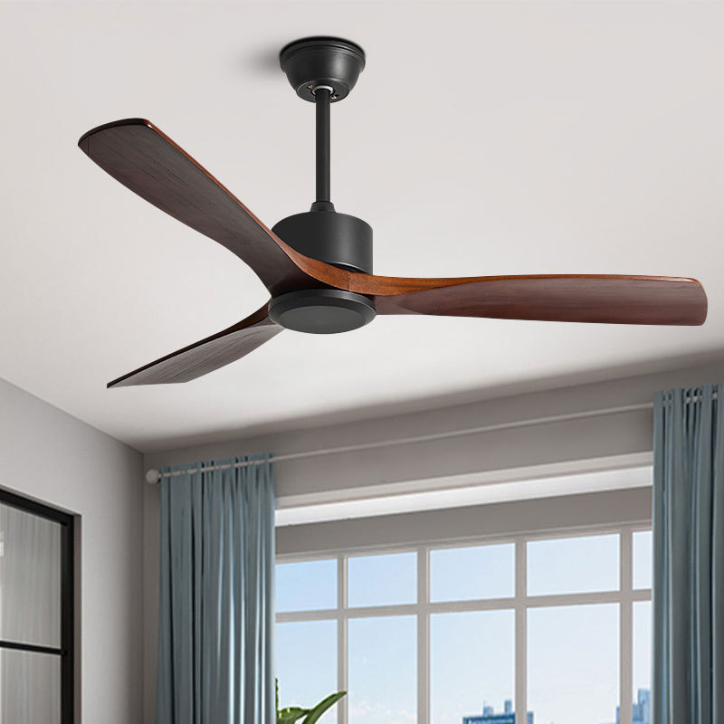 Factory Wholesale LED Ceiling Fan Lamp Straight Leaf Modern for Dining Living Room for Hotel Apartment-New for 2026 Hot