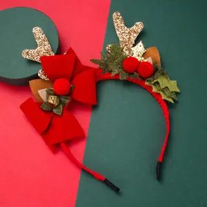 Venta al por mayor diadema de renos-Navidad diademas Santa árbol Elk cornamentas diadema niños adultos sombreros Reno adornos de Navidad decoraciones fiesta Cosplay