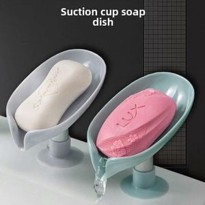 Support à Savon Créatif en Forme de Feuille de Lotus en PP, Fixation par Ventouse, Sans Perçage, Tendance, pour Salle de Bain et Toilettes, Drainant - Product Image 2