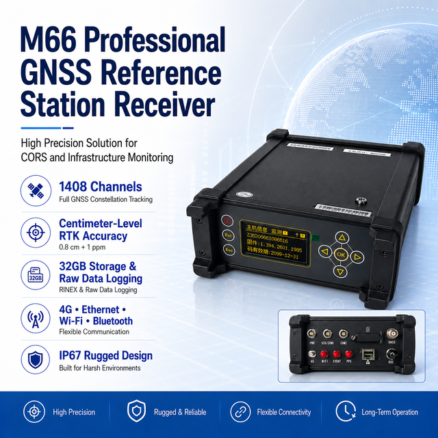 Multi Constellation GNSS RTK Receiver GPS BDS Galileo Full Frequency Base Station for Precision Positioning