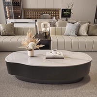 Table basse en pierre minimaliste avec rangement, design moderne et simple, structure en acier, meubles pour la maison, convient aux petits et grands espaces de vie
