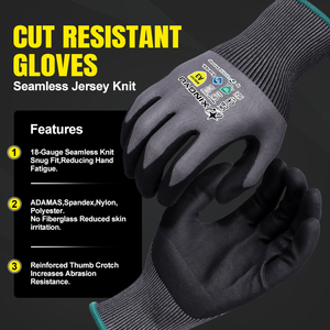 ถุงมือกันบาด XINGYU Schwer A3 ADAMAS  น้ำหนักเบาพิเศษ  ถุงมือบาง  ยึดเกาะดี  เคลือบโฟมไนไตรล์ไมโครไฟน์  ถุงมือป้องกันการบาด - Product Image 2