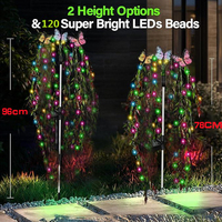 Lumière décorative en osier LED solaire IP65 étanche en plastique pour villa, cour, hôtel et éclairage de jardin paysager