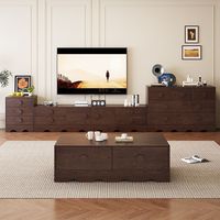 Meuble TV et table basse de style vintage français, armoire de rangement, design du milieu du siècle, bois massif, respectueux de l'environnement, convient aux téléviseurs de 55 à 59 pouces