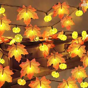 Giáng Sinh Lễ Tạ Ơn Bầu Không Khí Trang Trí Đèn Chuỗi Bí Ngô Maple Leaf Thu Hoạch Mây Có Đèn <span class=keywords><strong>LED</strong></span> Thủy Tinh Nến - Product Image 6