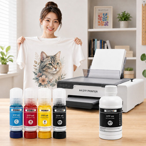 ชุดหมึก DTF 70 มล. 250 มล. CMYK สีขาว ชนิดน้ำ สำหรับเครื่องพิมพ์ตั้งโต๊ะ พิมพ์แบบ Direct to Film ระบบถ่ายโอนความร้อน สำหรับโรงงานพิมพ์ดิจิทัล - Product Image 1