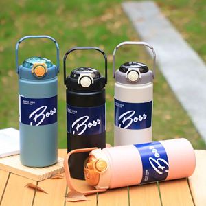 Boss Stainless Steel Vacuum Insulated Water <b>Bottle</b> 24H Thermal Tumbler for Outdoor Travel with Lid Round Design - Product Image 1