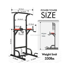 Barra Horizontal de Acero para Entrenamiento, Soporte para Dominadas, Barras Paralelas, Soporte para Flexiones, Torre de Potencia, Estación de Dip - Product Image 4