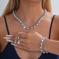 Set Kalung, Anting, dan Gelang Mutiara Berwarna Langit Berbintang Mewah untuk Wanita yang Anggun