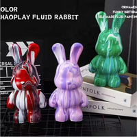24-Color 60ml Peinture acrylique Verser Fluide Art Set Violent Bear sur Mixed High Flow Paper Box Craft Product