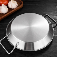 Poêle à paella en acier inoxydable, pot de cuisson pour fruits de mer avec double poignée pour restaurant, cuisine et usage extérieur