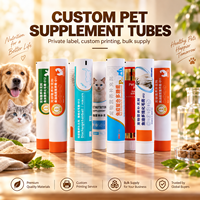 Tube ergonomique en aluminium-plastique à extrusion facile avec bouchon à vis, conception confortable pour l'alimentation quotidienne des animaux de compagnie