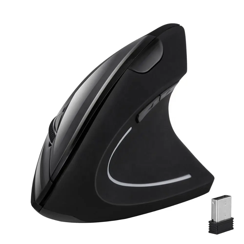 Mouse unissex ergonômico sem fio, mouse vertical para laptop 2.4ghz design especial