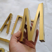 Letrero de Pared Personalizado de Acero Inoxidable y Aluminio Cortado con Láser para Exteriores, Letras de Canal 3D, Letrero Metálico con Logotipo