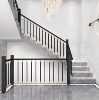 Rampe d'escalier en aluminium DIY réglable, résistante à la rouille, design rustique, garde-corps personnalisé pour escalier de villa extérieur/intérieur, OEM ODM
