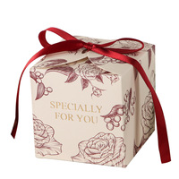 Boîte de dragées de mariage à motif floral, boîtes à bonbons pour mariage
