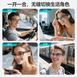 Asunlike GT50 Smart Glasses <b>Bluetooth</b> Calling Music Playback UV Protection Sunglasses Unisex - Product Image 3