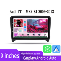 Stereo Mobil 9'' 8 Core dengan WiFi, BT, GPS Navigasi, Dukungan 4G Carplay, Android Auto untuk Player Audi TT MK2 8J Dashboard