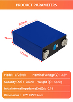 Cellule de batterie prismatique LiFePO4 280Ah 3.2V LF280K, durée de vie de 8000 cycles, coque en aluminium, batterie de stockage d'énergie pour systèmes solaires