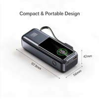 Chargeur d'énergie à charge ultra-rapide PD 100W pour station d'alimentation d'ordinateur portable, batterie externe portable Type-C grande capacité 20000mAh
