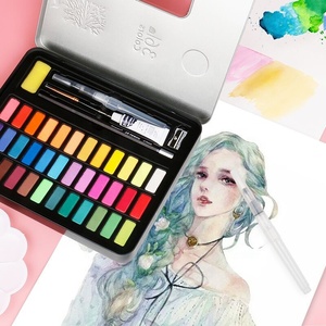 Vendita calda 36 colori tinta unita pittura ad acquerello Set <span class=keywords><strong>di</strong></span> <span class=keywords><strong>disegno</strong></span> da te all'ingrosso - Product Image 2