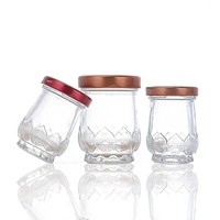 Pot en verre vide résistant à la chaleur, motif nid d'oiseau, 50ml - 100ml, avec couvercle métallique, pour pudding de poisson, confiture, lait