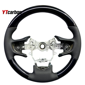 YTcarbon สำหรับ MKX 16+ อะไหล่รถยนต์ อุปกรณ์ตกแต่งภายในรถยนต์ ปรับแต่งสไตล์วินเทจ พวงมาลัยหนังแท้ลายไม้แบบกำหนดเอง - Product Image 3