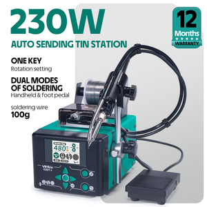 Estación de soldadura YIHUA 928DT-II 230W con alimentación automática de estaño, calentamiento rápido, alimentador de estaño, reposapiés, herramientas de soldadura W292 - Product Image 1
