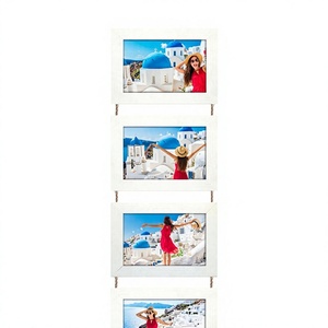 Ensemble de cadres photo muraux en bois NEOWS, décoration en corde, collage multi-photos, forme rectangulaire, orientation horizontale, 10x15cm (blanc 5) - Product Image 1